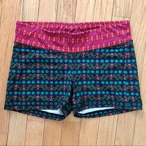 Natural Life colorful workout biker shorts Sz Med